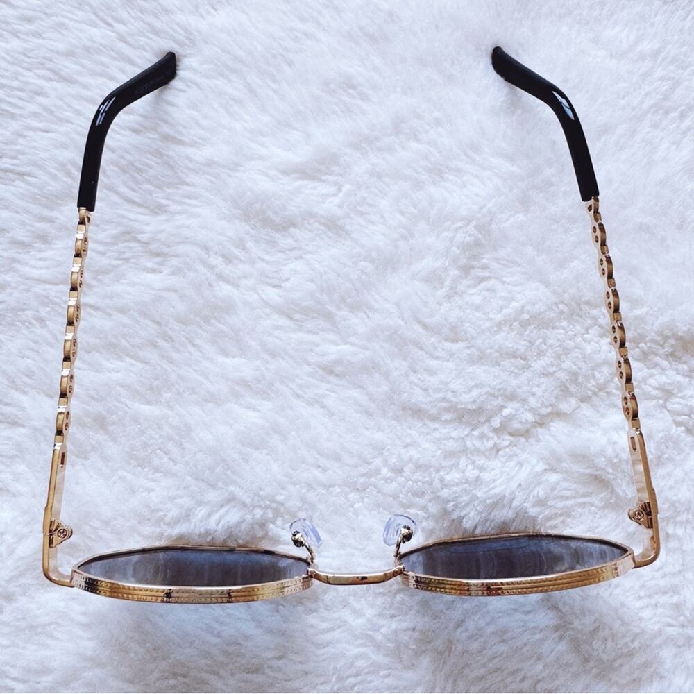 Phoebe Dark Blue Geometric Sunglasses - Picture 5 of 15